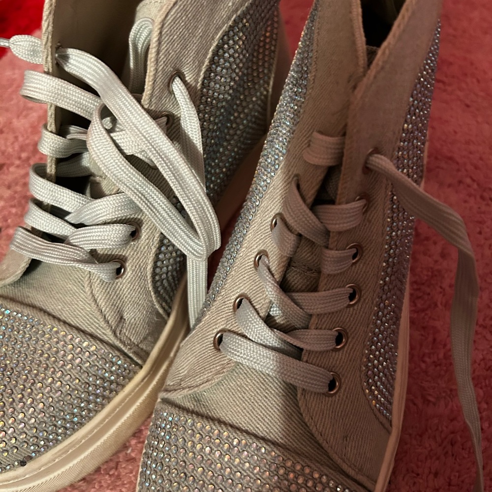 Women's Silver High-Top Sneakers